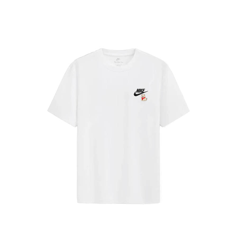Nike Nike Sportswear T Shirts Unisex White Yellow Embroidery Puppy Crew Neck Moderate Straight Fit