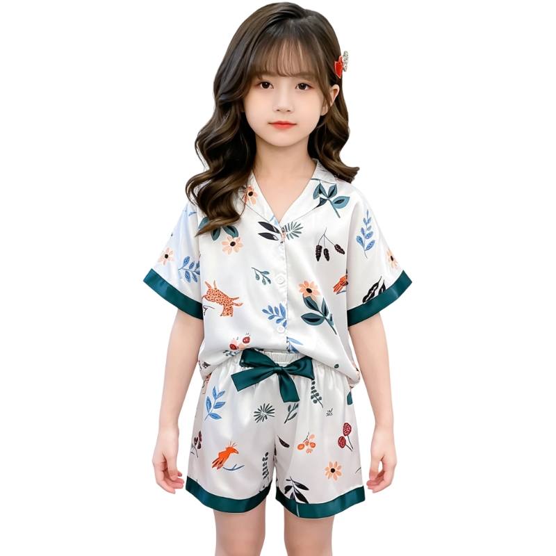 YALU Grade School Loungewear Sets Crew Neck Thin Stretch