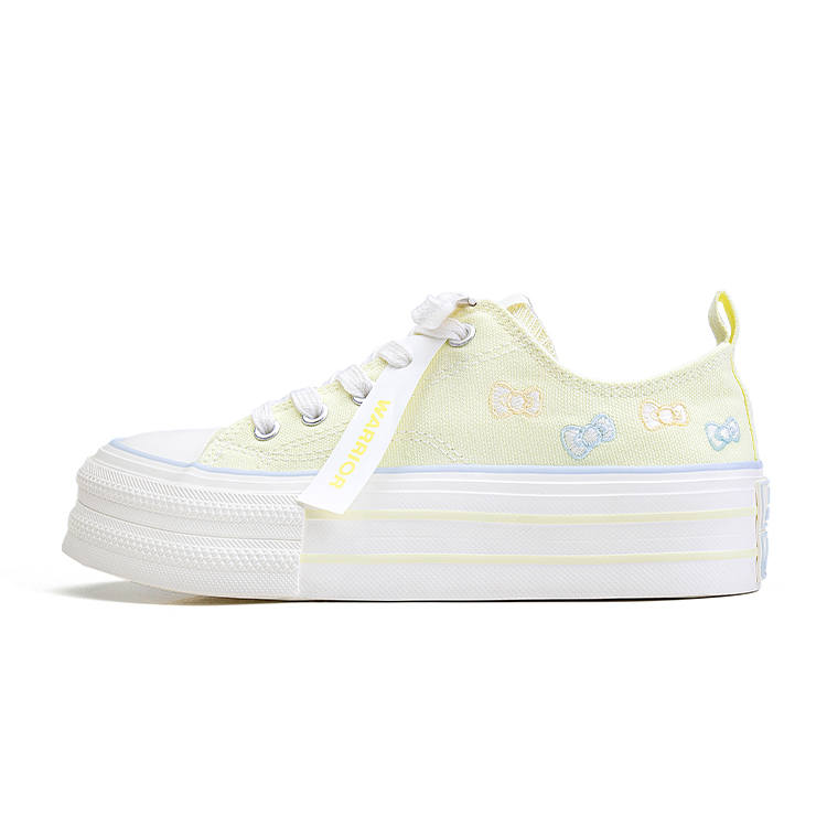 Warrior Coverage Abrasion Resistant Lightweight Breathable Slip Resistant Low top Canvas Shoes Women's Light Yellow