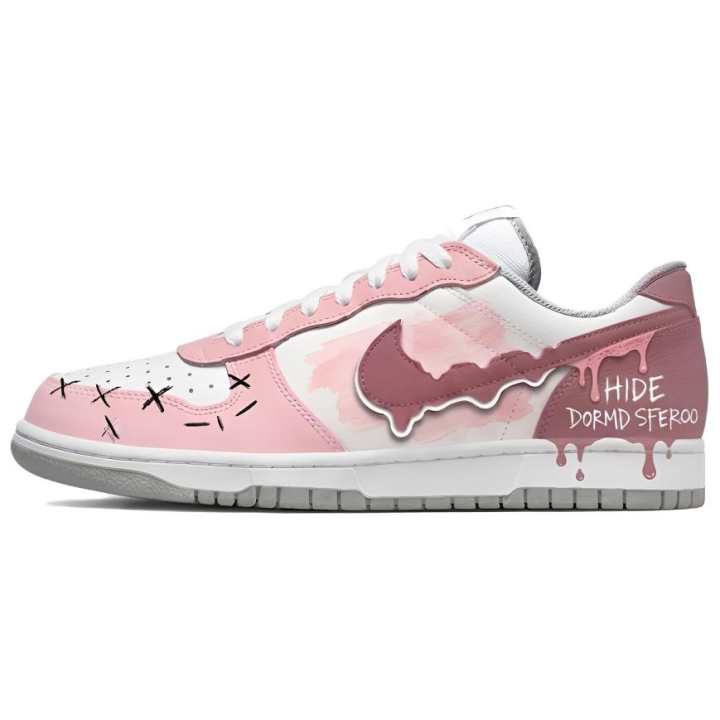 Nike Nike Big Low Ink Pink Leather Low top Skateboard Shoes Unisex Pink