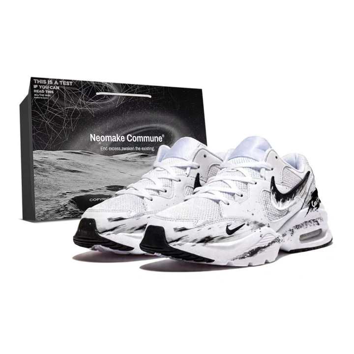 Nike Nike Air Max Fusion Cushioning Lightweight Low top Running Shoes Men's White Black