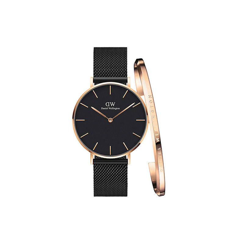 DW/DanielWellington Daniel Wellington Wrist Watches Quartz Movement Stainless Steel Watchband 36mm Black Dial Men's Watches