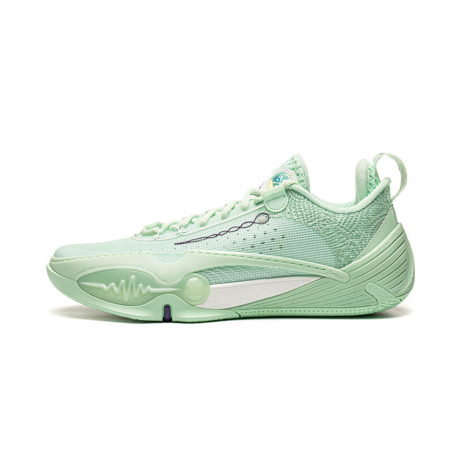 Li-Ning Li Ning Cushioning Slip Resistant Abrasion Resistant Rebound Low top Basketball Shoes Men's Sky Green