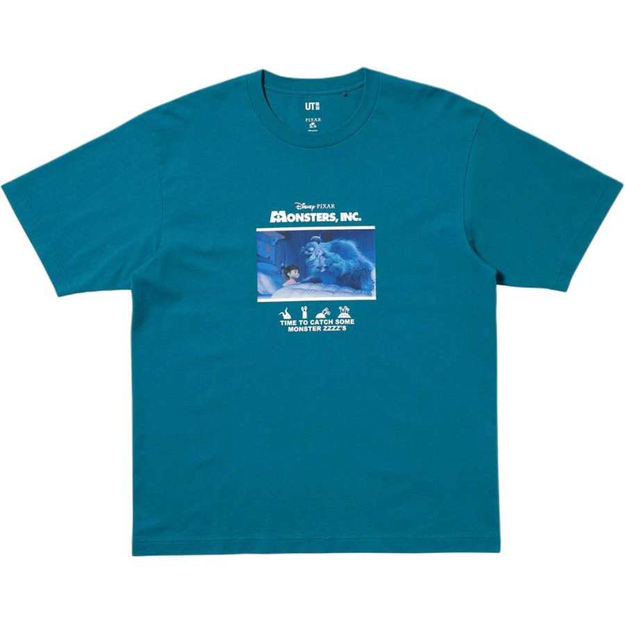 UNIQLO Pixar Collaboration T Shirts Unisex Blue Crew Neck
