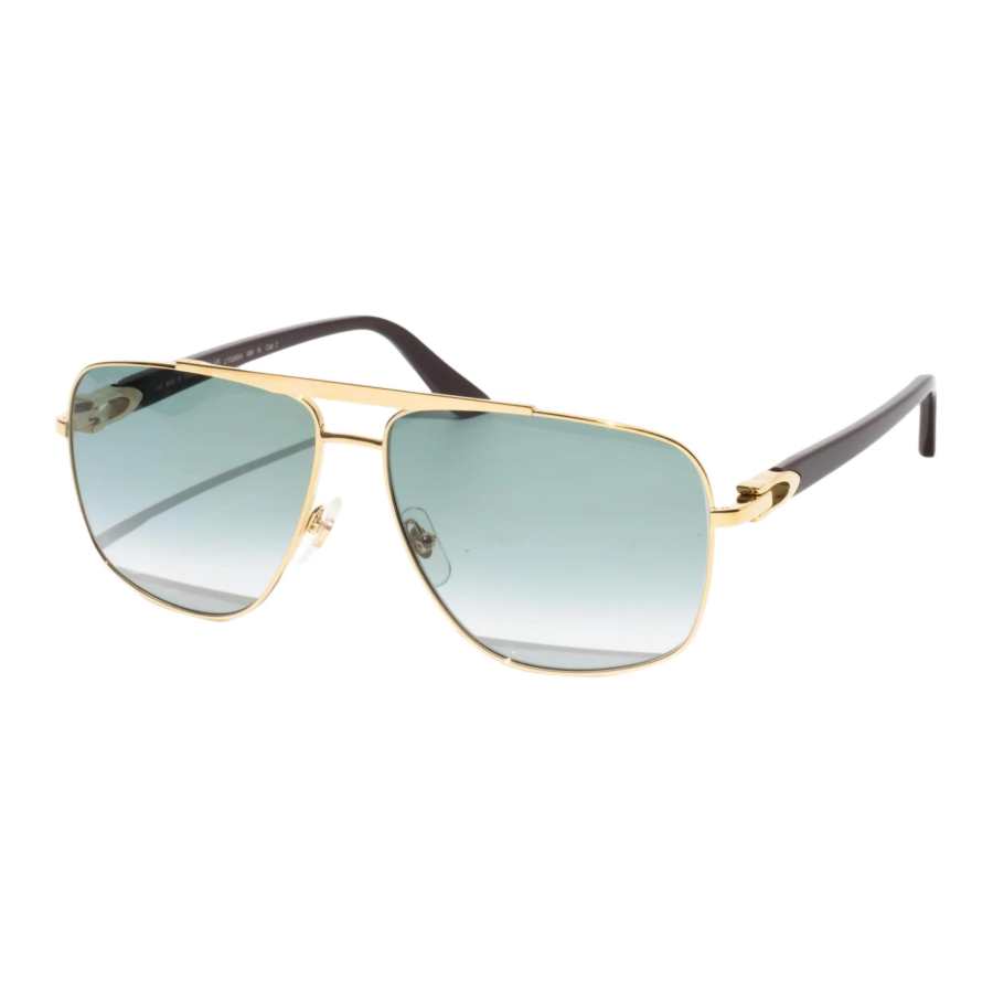 CARTIER Acetate Aviator Sunglasses Unisex Gold