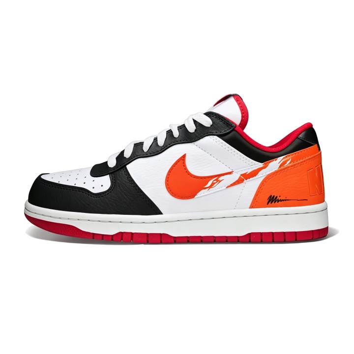 Nike Nike Big Low top Skateboard Shoes Men's Black White Orange