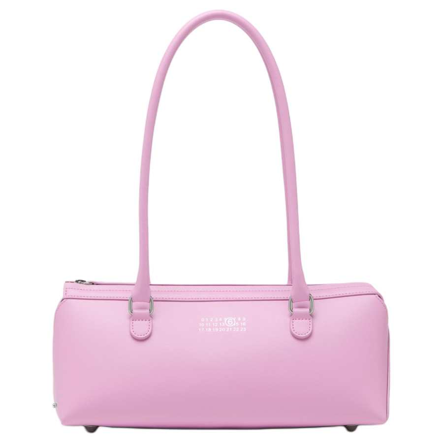 MM6 Maison Margiela Calfskin Bowling Bag, Shoulder Bag Medium Women's Lilac