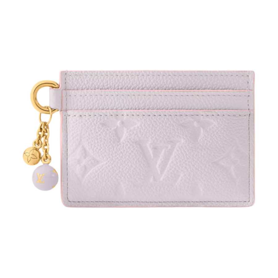 LOUIS VUITTON CHARMS Cow Leather Card Holder Women's Lavender