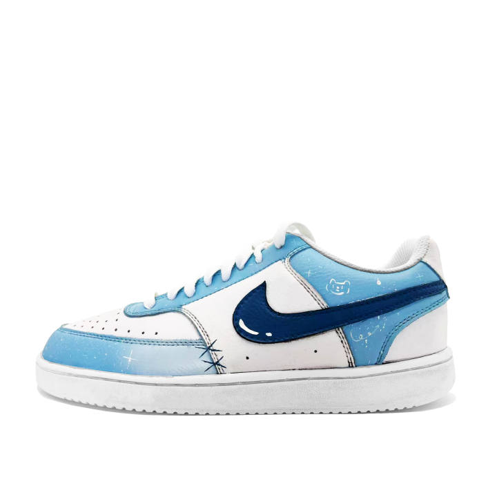 Nike Nike Court Vision 1 Blue Star Plan, Zuo Zhi Ye, Atmosphere, Arts, Trendy, Versatile, Comfortable Leather Individual