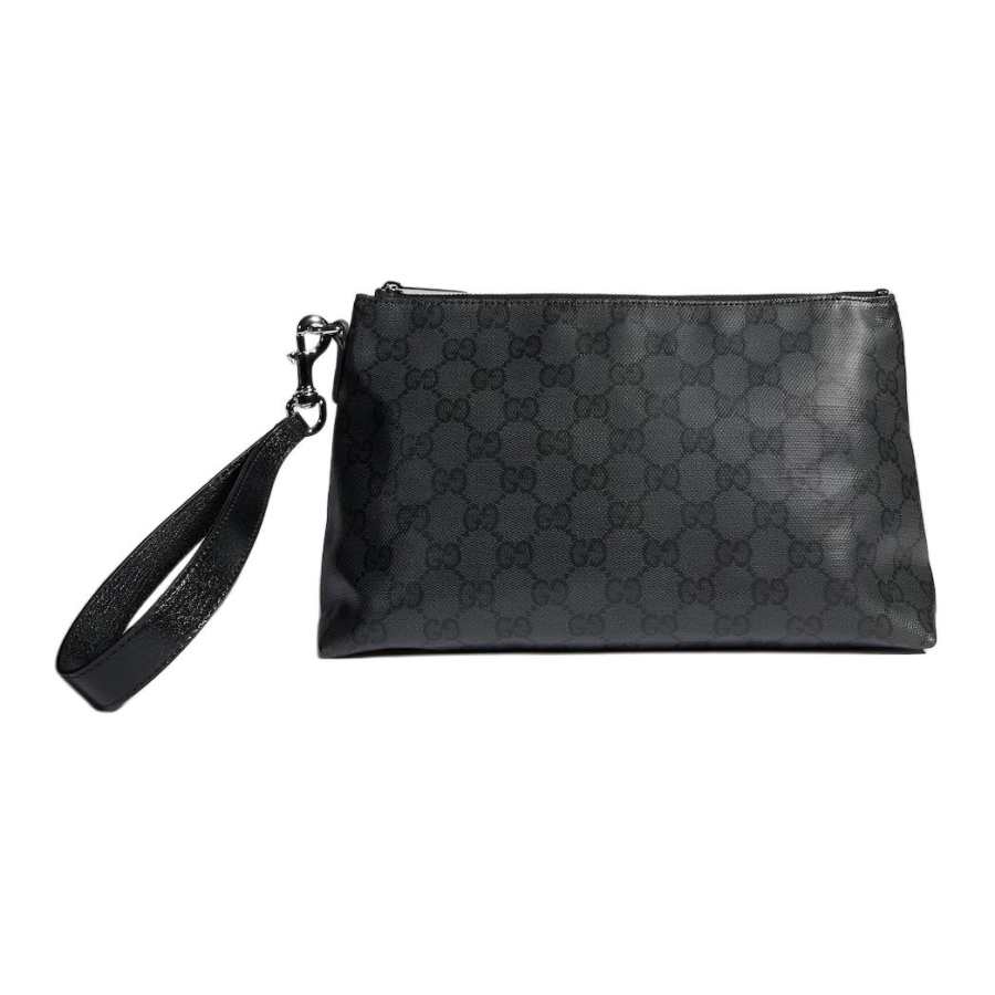 GUCCI GG Coated Canvas Clutch Medium Men's Black