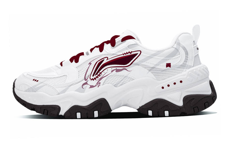 Li-Ning Li Ning Brown Sugar Cushioning Abrasion Resistant Low top Casual Shoes Men's White Red