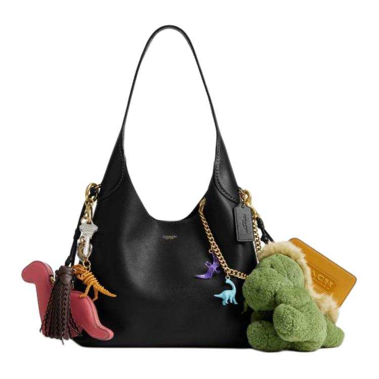 COACH Brooklyn Cow Leather Shoulder Bag Small Women's Black