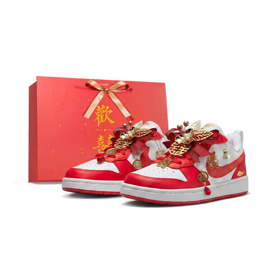 Nike Nike Court Borough Cushioning Abrasion Resistant Low top Skateboard Shoes Women's Red