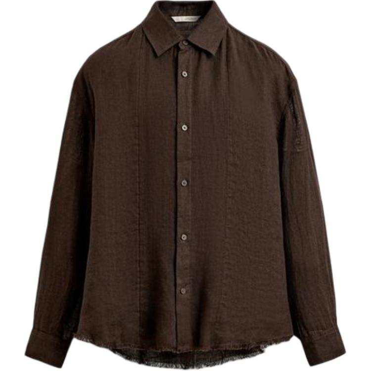 ZARA ZARA Shirts Men's Brown Lapel Thin