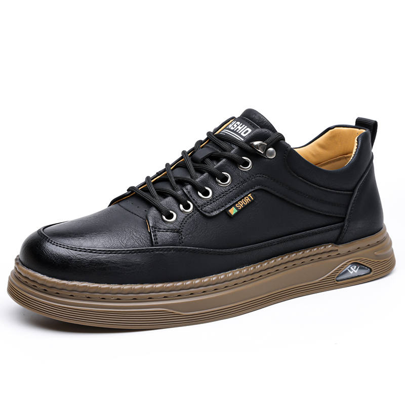 YALU Microfiber Leather Lightweight Breathable Low top Skateboard Shoes Men's