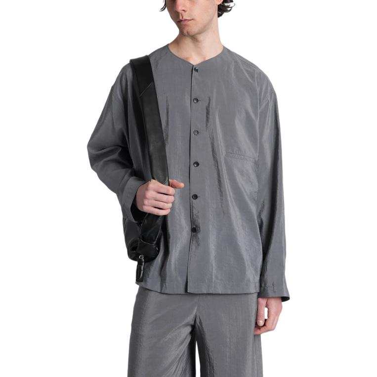 Lemaire Shirts Men's Gray Crew Neck Moderate Other