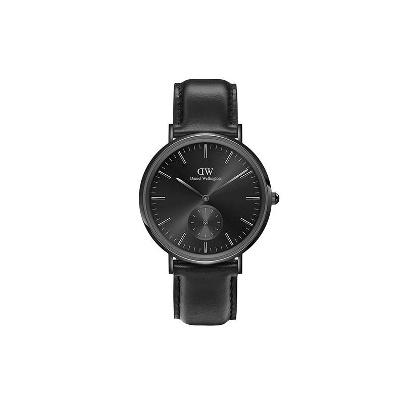 DW/DanielWellington Daniel Wellington Wrist Watches Quartz Movement Leather Strap 40mm Black Dial Men's Watches