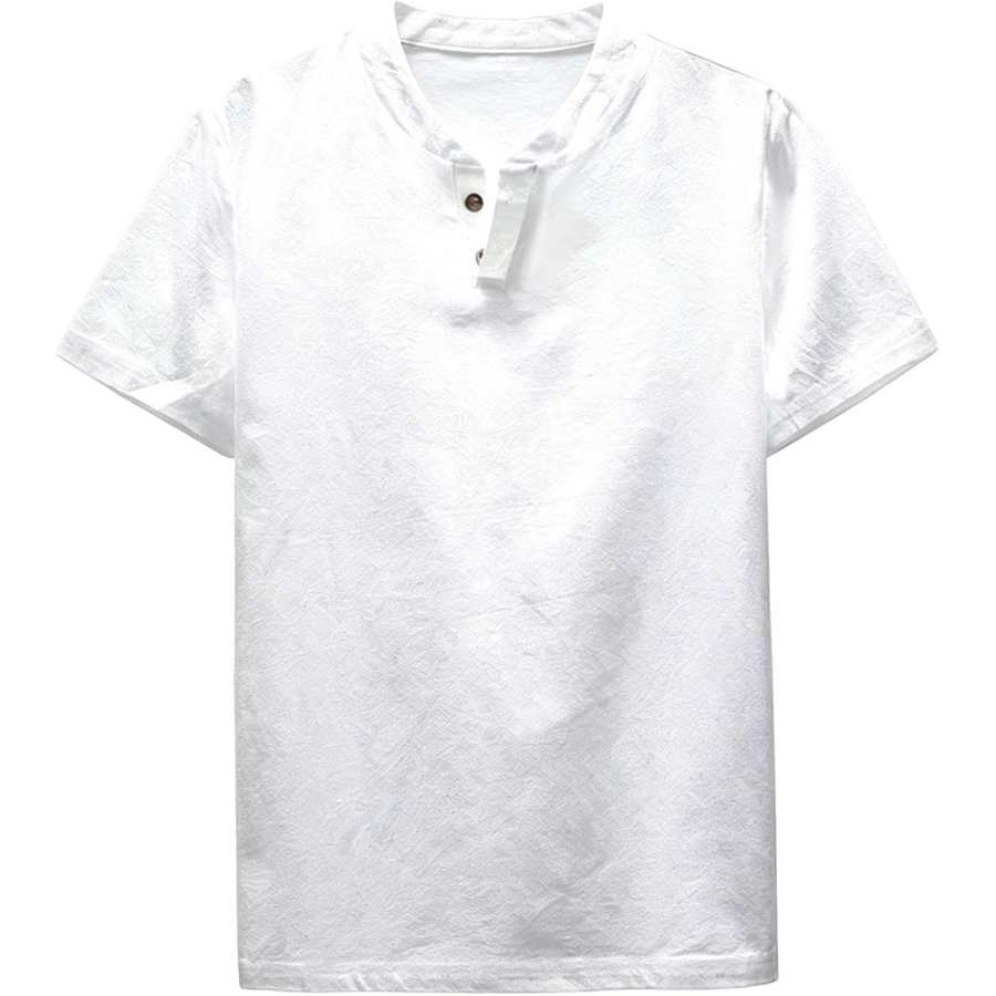 Lnga Landgre T Shirts Men's Henry Collar Thin Straight Fit