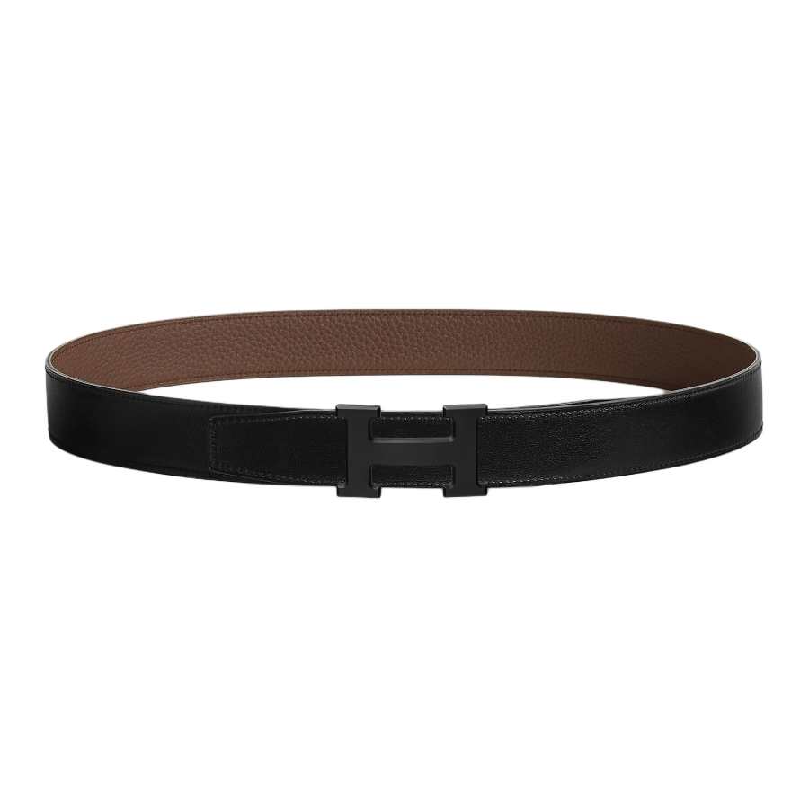 HERMES HERMES Constance Metal Calfskin Leather Belts Men's Width 3.2cm