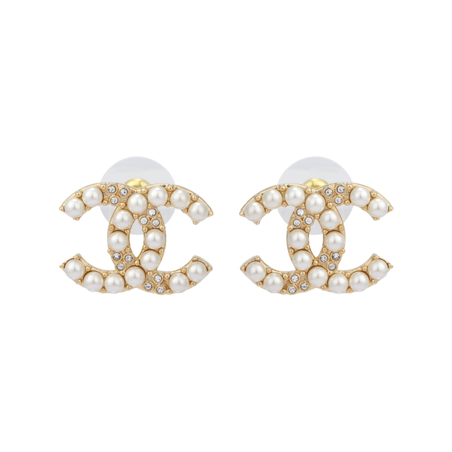 CHANEL Pre Owned 2024 Plated Cc Faux Pearl Rhinestone Brooch Costume Brooch