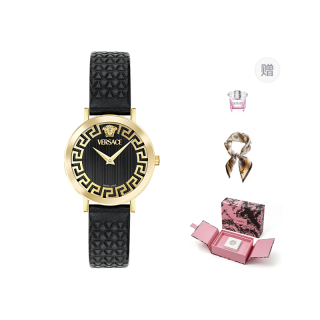 VERSACE Wrist Watches Quartz Movement Stainless Steel Watchband 35mm Black Dial Women's Watch