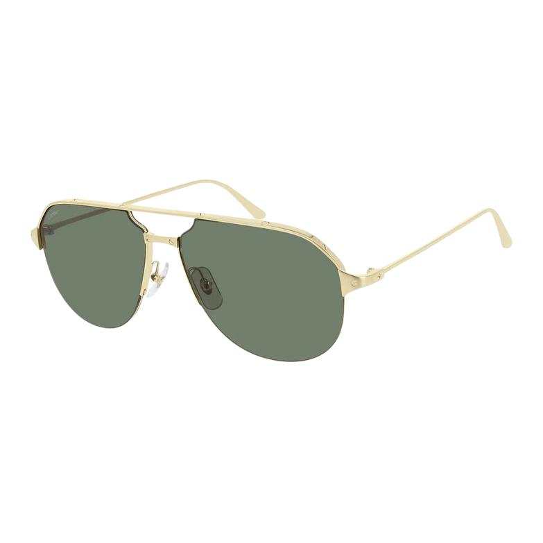 CARTIER Original Design Metal Aviator Sunglasses Unisex Gold