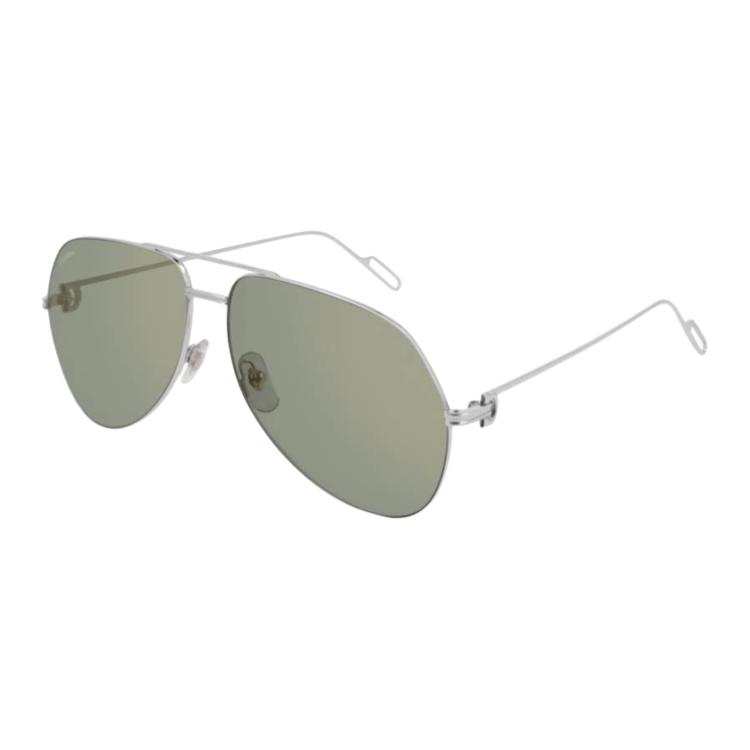 CARTIER Metal Aviator Sunglasses Unisex Silver