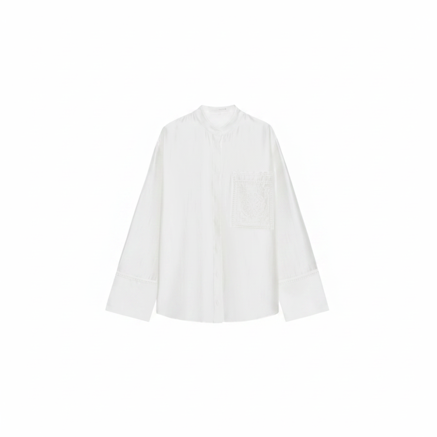 ZARA ZW Shirts Women's White Crew Neck