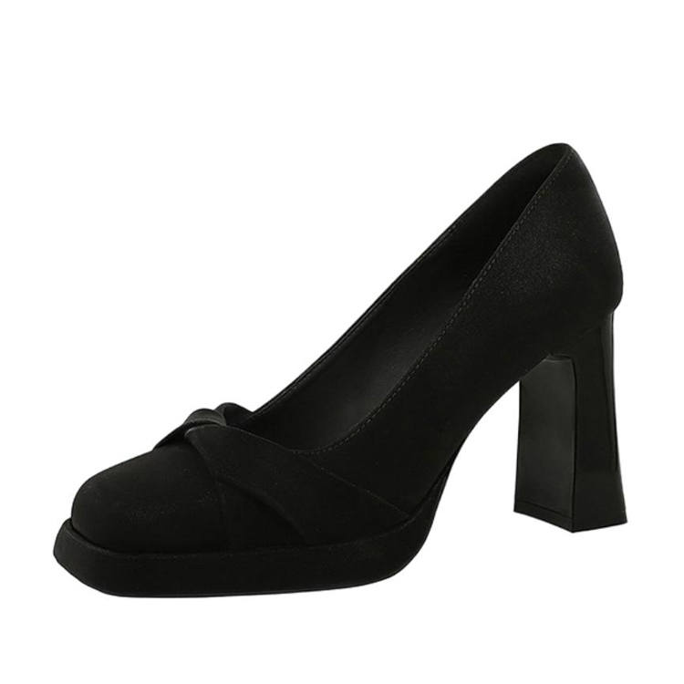 BIGTREE BIGTREE Synthetic Leather Chunky Heel High Heels Women's