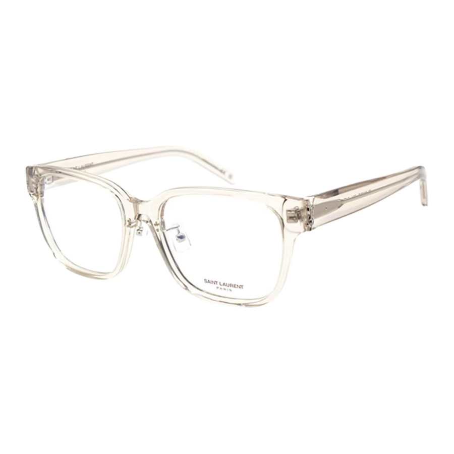 SAINT LAURENT Plate Square Prescription Glasses Women's Transparent Beige