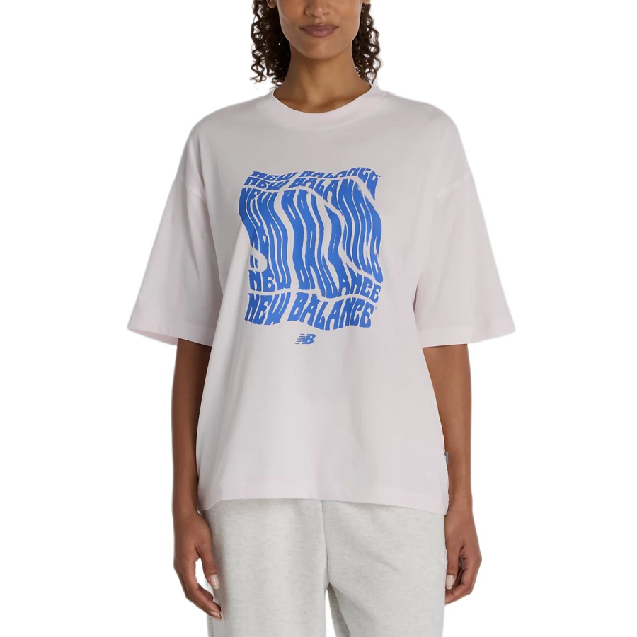 New Balance New Balance T Shirts Women's Pink Salt Crew Neck Moderate
