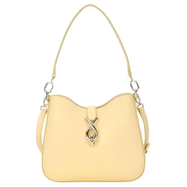 Furla Cow Leather Shoulder Bag, Crossbody Bag Small Women's Almond Butter Yellow