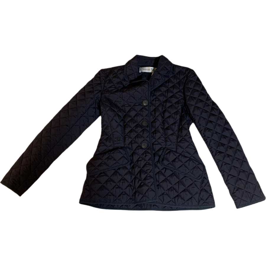 DIOR DIOR Puffer Jackets Women's Black Lapel Thin Straight Fit