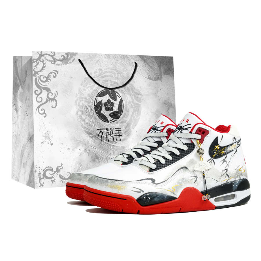 Nike Nike Flight Legacy Kaleidoscope, Ink Mountain Path, Shopping Bag Abrasion Resistant Mid top Vintage Basketball Shoes