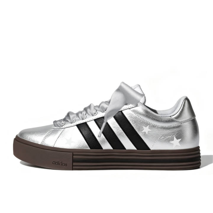 Adidas Adidas Daily 4.0 Silver Pebble Black Tide Low top Skateboard Shoes Unisex Black Silver