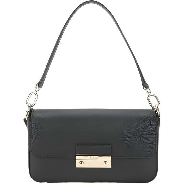 Furla Cow Leather Shoulder Bag Small Women's Black