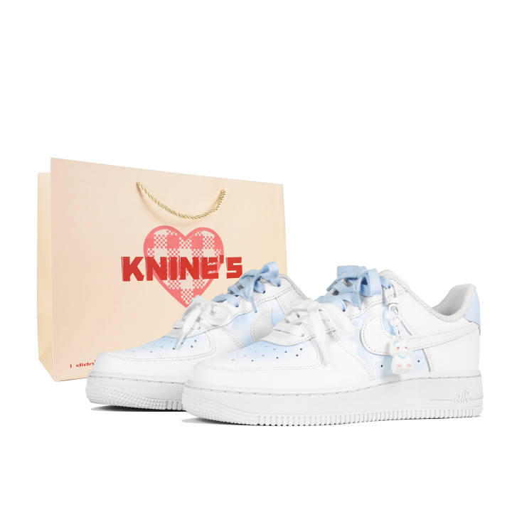 Nike Nike Air Force 1 Low top Skateboard Shoes Women's White Blue