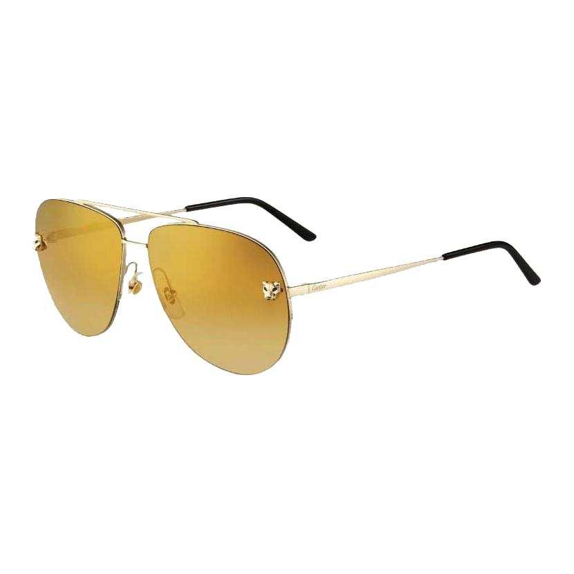 CARTIER Original Design Aviator Sunglasses Women's Gold/Black