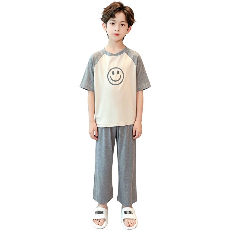YALU Grade School Loungewear Sets Crew Neck Thin Foldable Stretch