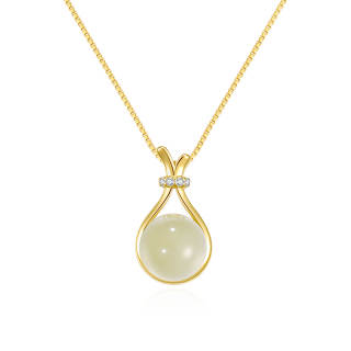 Lao Feng Xiang Necklaces Green Jade Women's