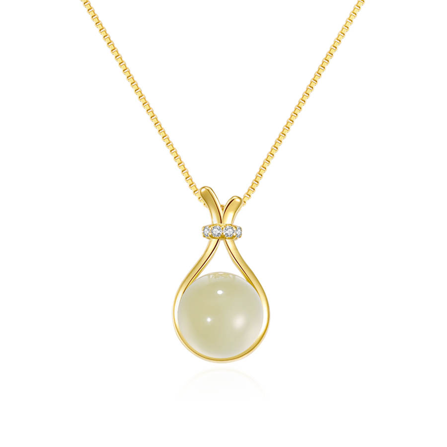 Lao Feng Xiang Necklaces Green Jade Women's