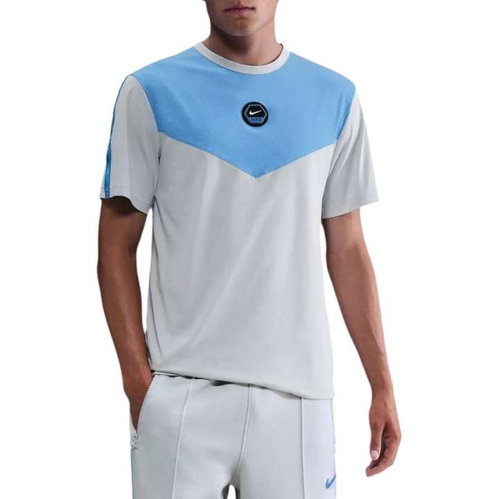 Nike Nike Sportswear T Shirts Men's Blue With White Lettering Crew Neck