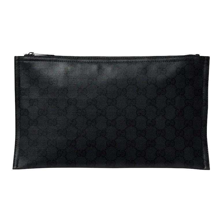 GUCCI Coated Canvas Clutch Medium Men's Black