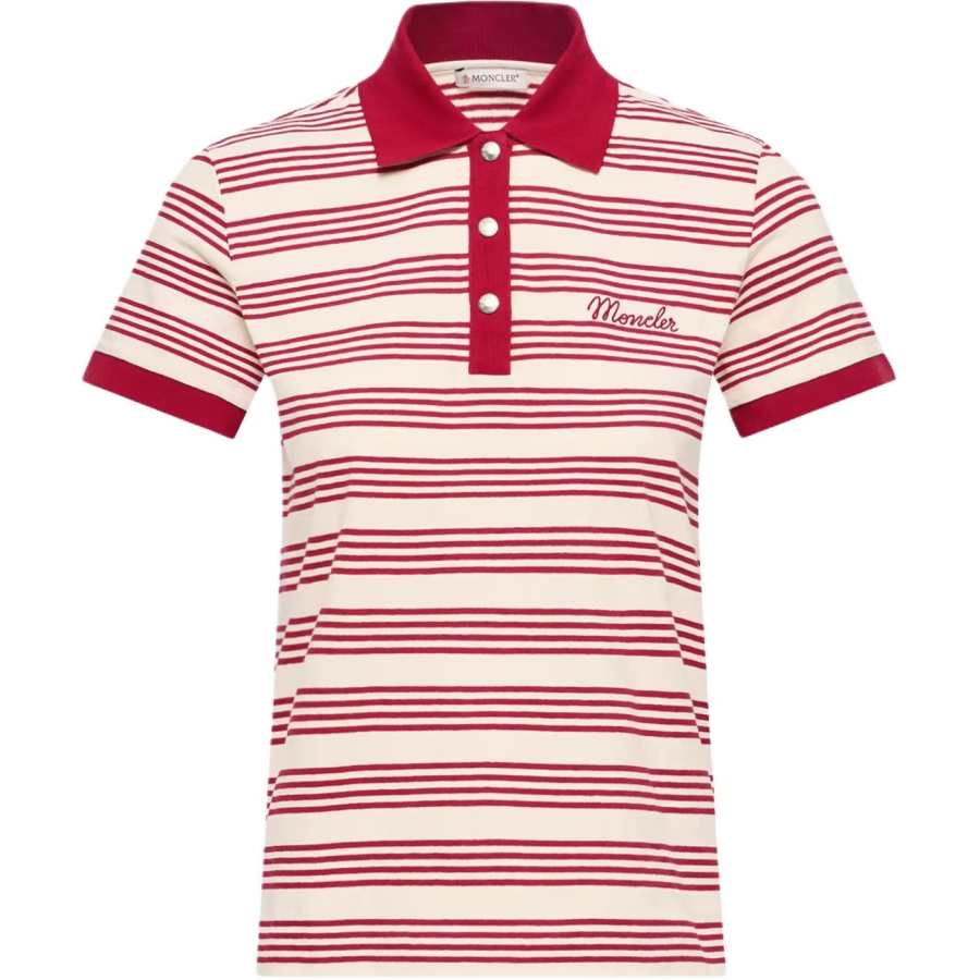 Moncler SS26 Striped Cotton Shirt Polo Shirt Women's