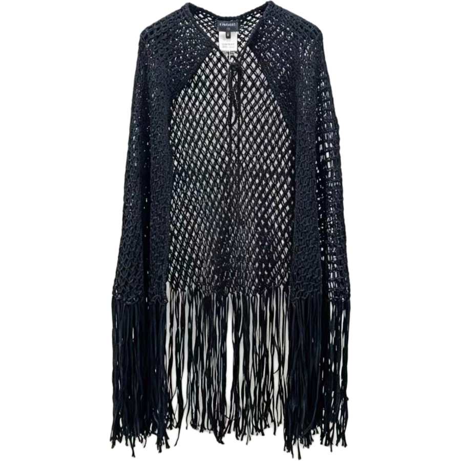 CHANEL Cloaks Women's Black Moderate Other