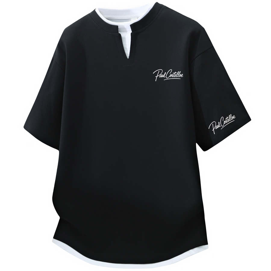 PAUL COSTELLOE T Shirts Unisex V Neck Moderate Mock Two Piece
