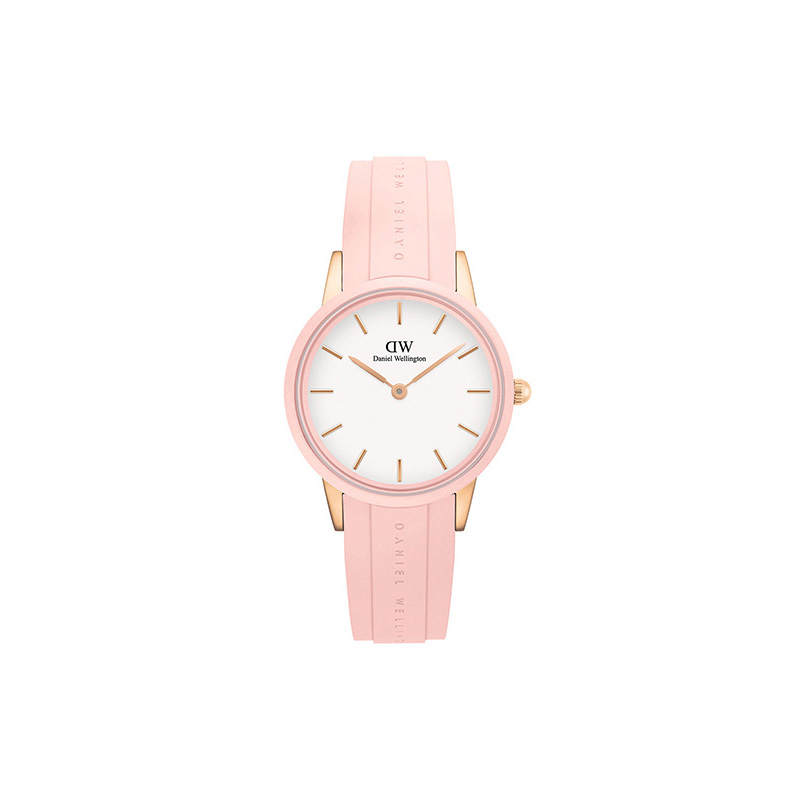 DW/DanielWellington Daniel Wellington ICONIC Collection Wrist Watches Quartz Movement Rubber Strap 32mm White Dial Women's Watch