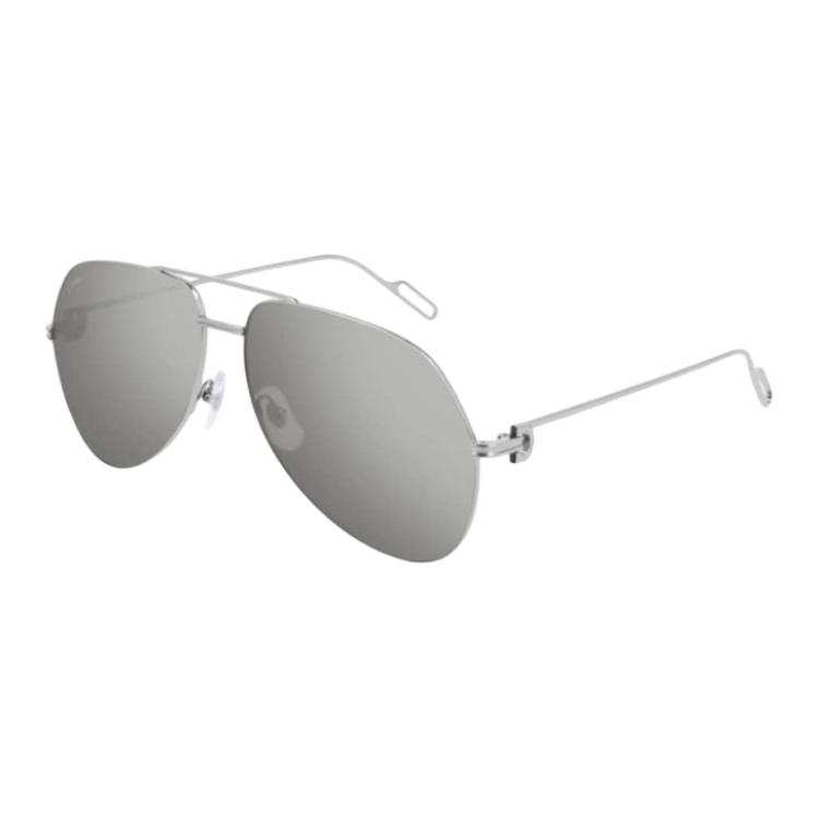 CARTIER Metal Aviator Sunglasses Unisex Ruthenium