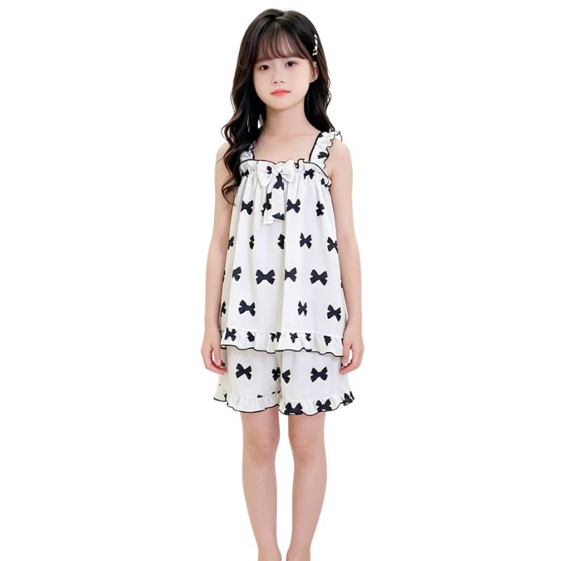 YALU Grade School Loungewear Sets Crew Neck Thin Stretch