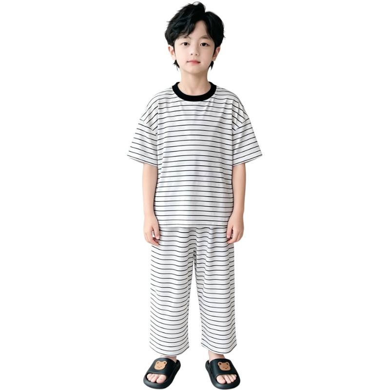 YALU Grade School Loungewear Sets Crew Neck Thin Foldable Stretch